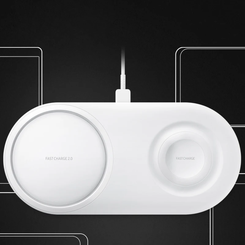 

25W Qi Wireless Charger For Samsung S20 Ultra S20+ S8 S9 S10 Plus Note 8 9 Gear S3 Watch EP-P5200 2in1 Fast Dual Charging Base