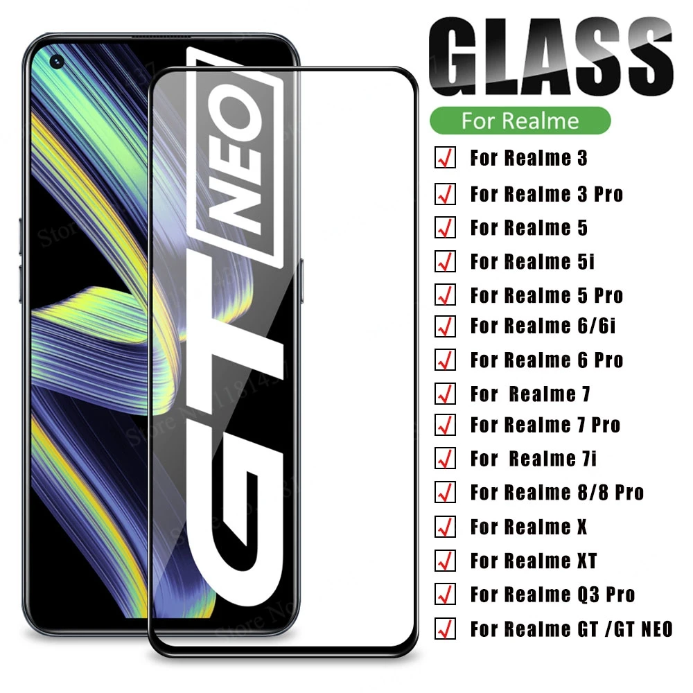 

Tempered Film For Realme 3 Pro 5i 6i 5 Pro 6 Pro 7i 7 Pro 8 8 Pro Protective Glass For Realme XT GT NEO Q3 Pro Screen Protector