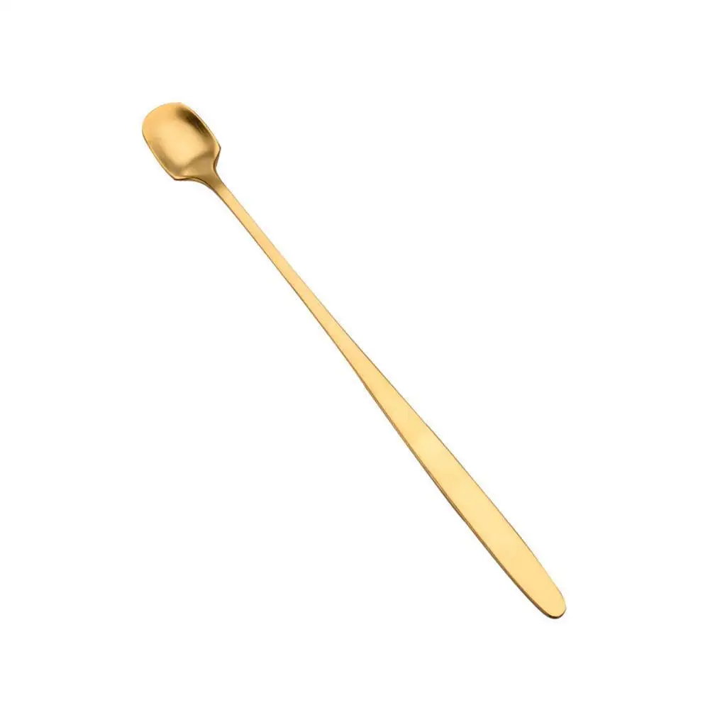 

Retro Style Bar Coffee Stirring Spoon Round Bar Spoon Handle Spoon Long Ice Golden Kitchen Square Z7Z0