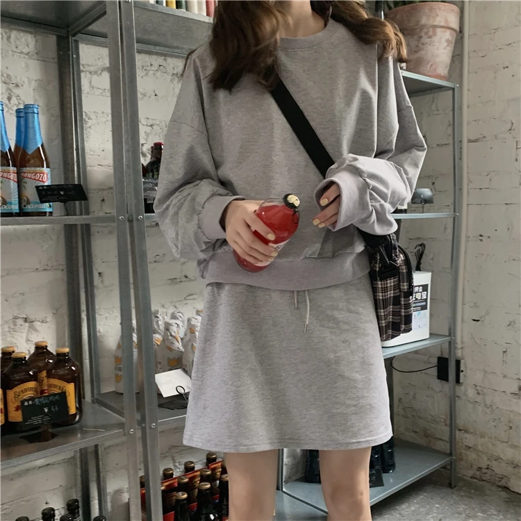 

Новинка 5230, женские корейские свободные однотонные толстовки, 2021