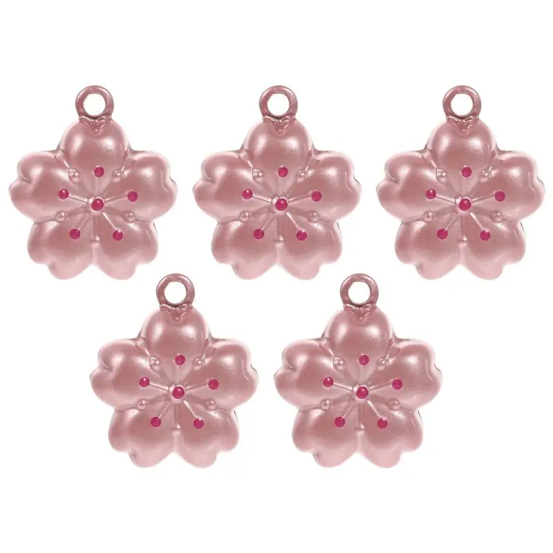 

5Pcs Sakura Shaped Bells Portable Pet Bells Dog Bells Pet Decorative Bells (Pink)