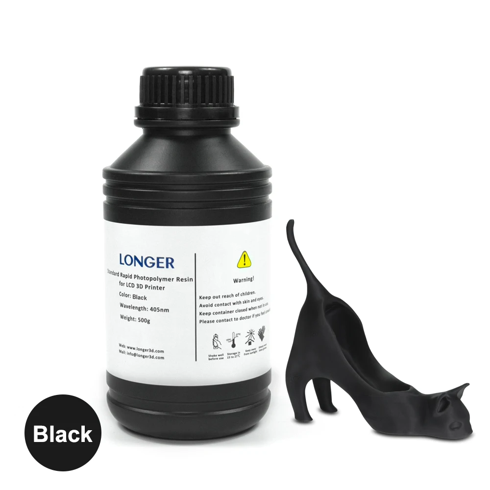 2/4 бутылок LONGER SLA UV 3D принтер Смола 500 г 405нм длина волны смолы белый серый черный