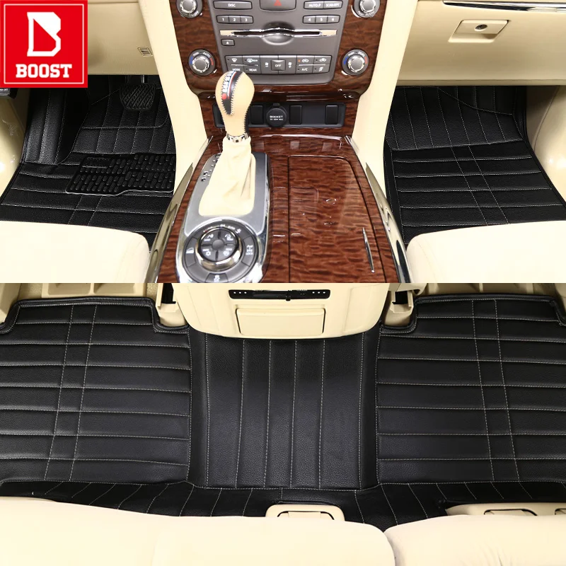 Black Beige Boost автомобильные коврики для Toyota CHR Allion premium Probox Ipsum Mark Alphard водонепроницаемые автомобильные накладки - Название цвета: Black Beige