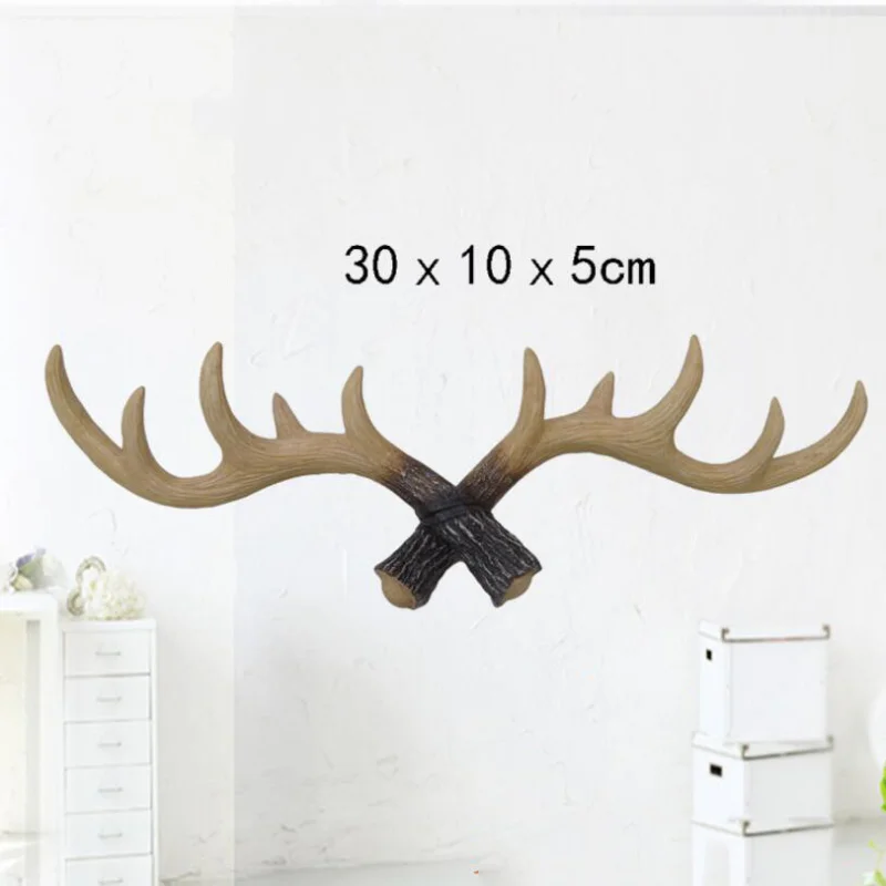 

Home Decoration Deer Antlers Wall Hook Rack Decorative Hangers Retro Homey Statue Crafts Storage Organization Hat Coat Hanger