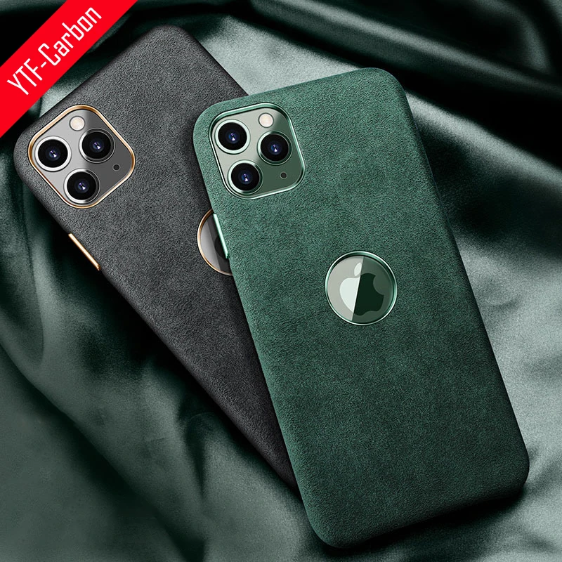 Чехол YTF carbon из алькантары для iPhone 11 Pro Max роскошные чехлы телефона искусственной