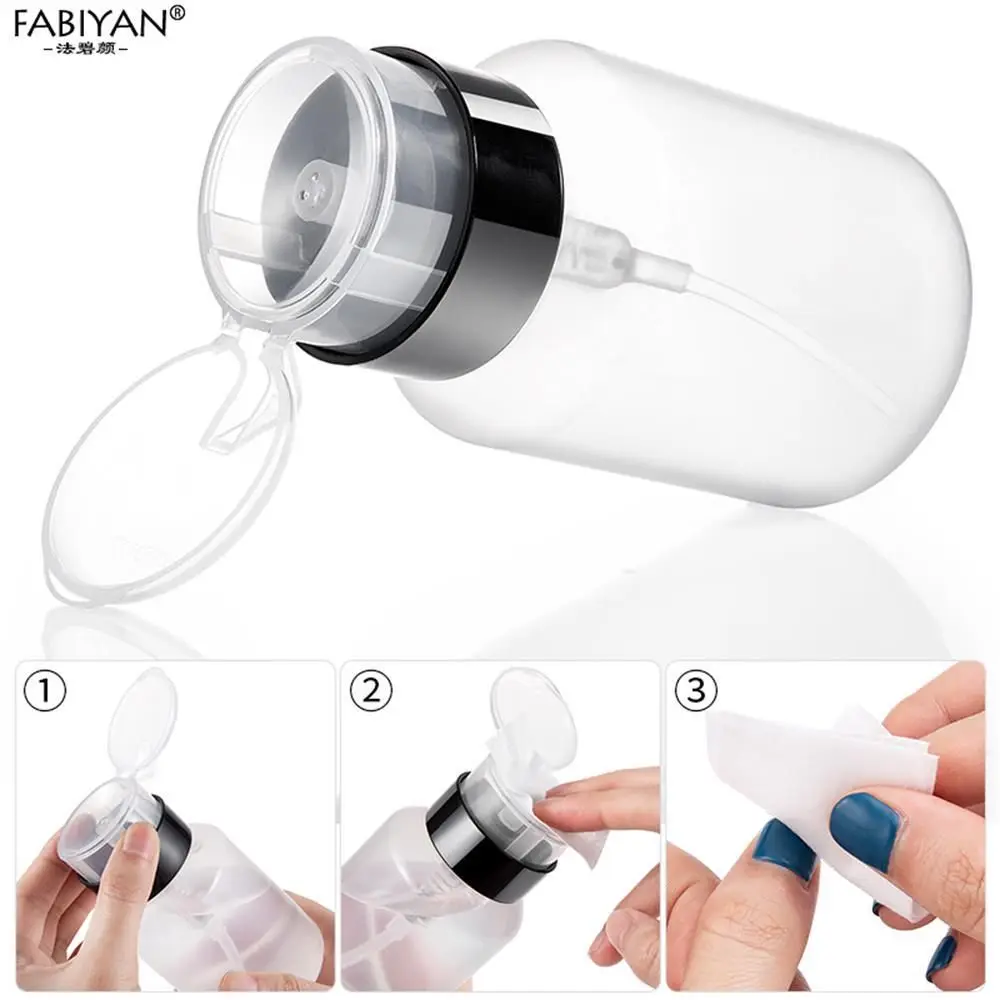 

Bottl Clean Acetone 250mL Nail Polish Remover Press Pumping Empty Plastic Refillable Bottles Pump Dispenser Container