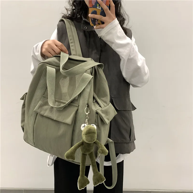 

Schoolbag female ins wind Korean college students backpack with large capacity travel canvas backpack