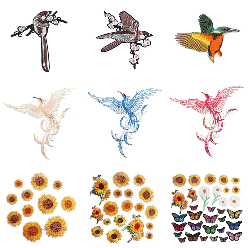 

1/ 2/ 20/33 pcs Bird Embroidered Patches Iron On Sewing Parches For Clothes Applique Embroidery DIY Supplies Crafts Sticker