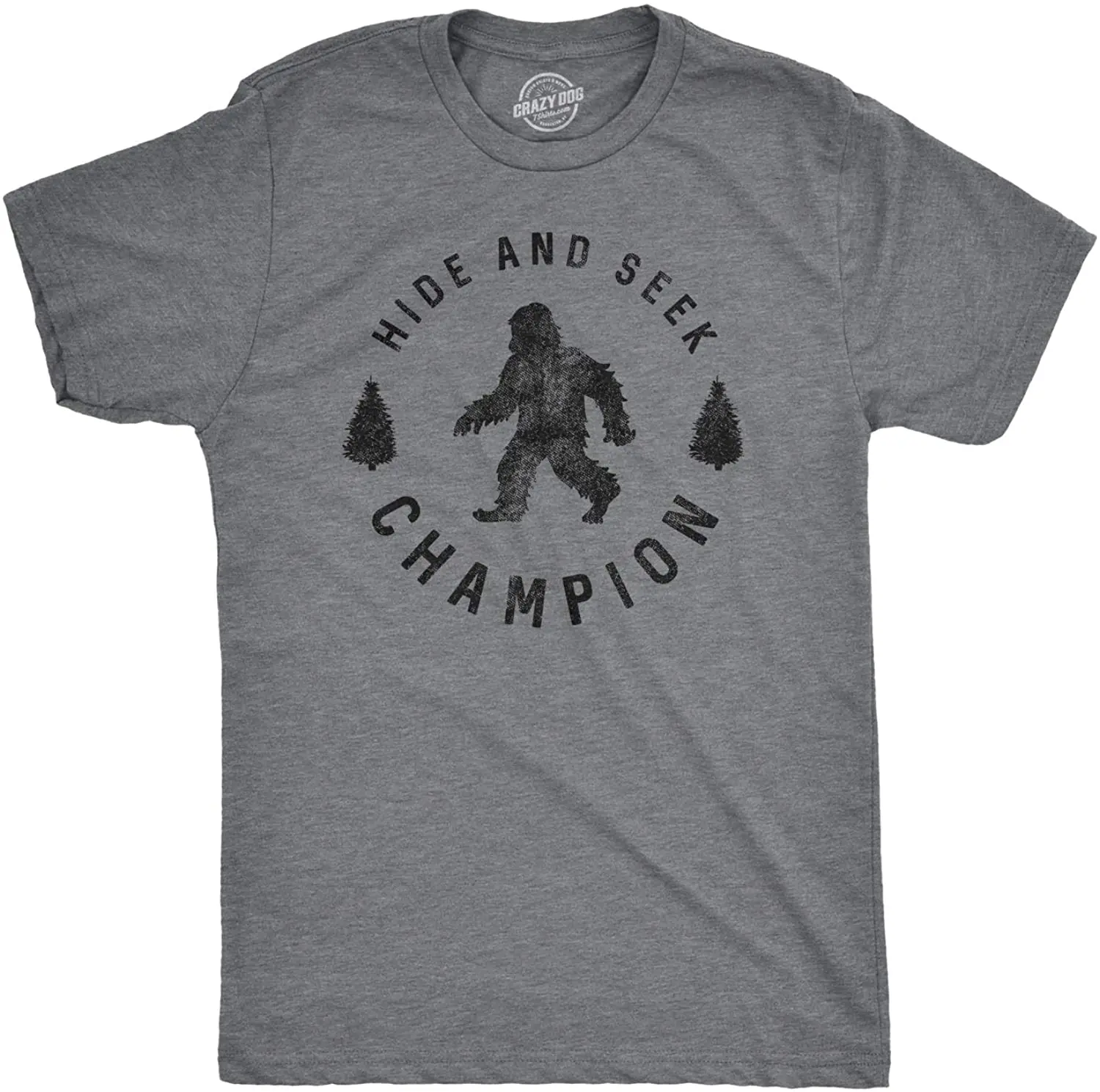 

Mens Hide And Seek Champion T Shirt Funny Bigfoot Tee Humor Cool Graphic Print Men's T-shirt