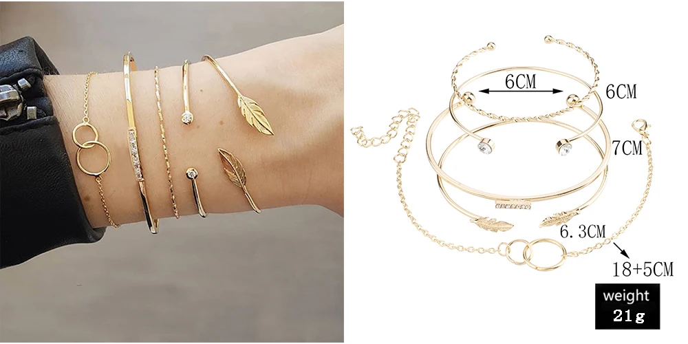 21 стиль Boho модный корпус сердце кристалл лист стрела крылья браслет-цепочка с бусинами набор для женщин Шарм пляжные вечерние ювелирные изделия аксессуары