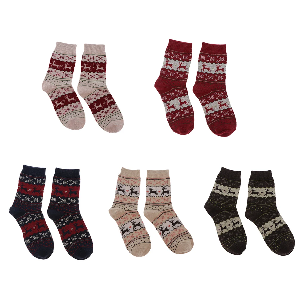 

Warm Wool Blend Crew Socks Winter Christmas Slipper Knit Ankle Socks Hosiery