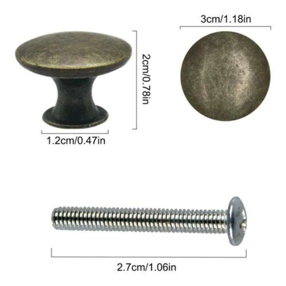 

12x Kitchen Knobs Retro Drawer Cabinet Wardrobe Cupboard Pull Handle Set