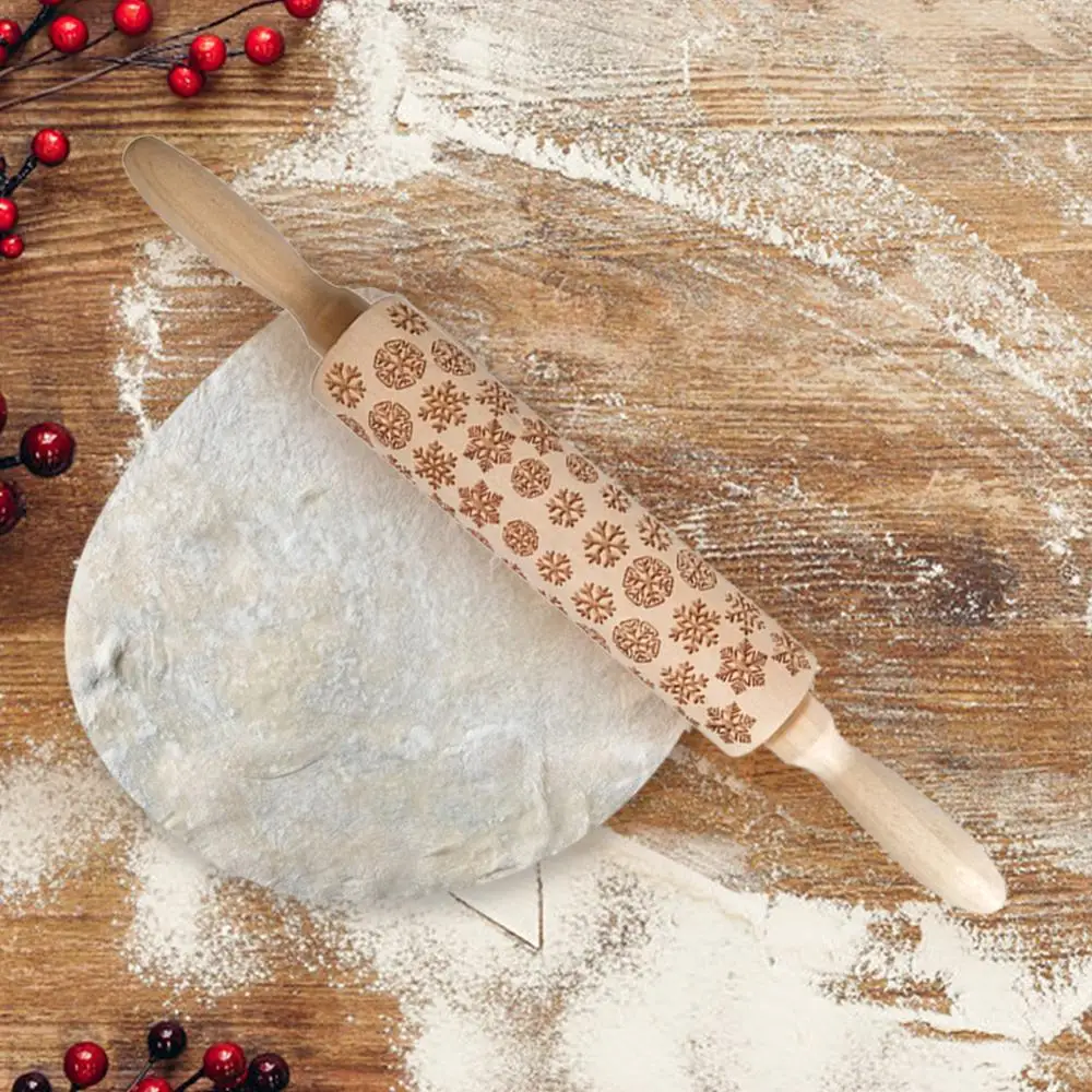 Рождественский деревянный олень тисненые рулонные булавки тиснение выпечка