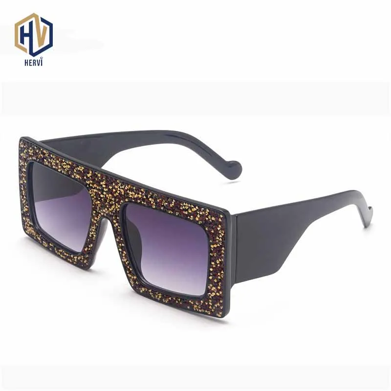 2020 Квадратные Солнцезащитные очки женские Стразы с цветными леопардовыми