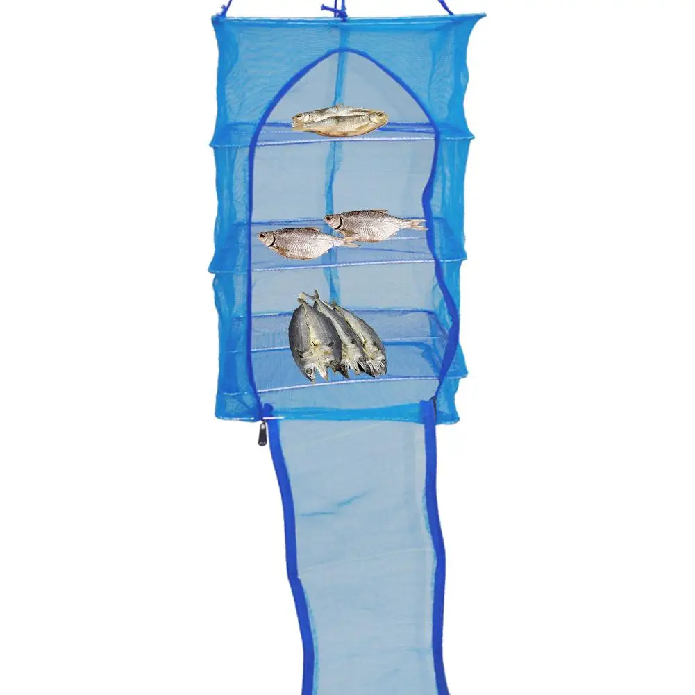 Складной 4 слоя сушки рыболовная сеть подвесная рыбы овощей посуды сушилка PE