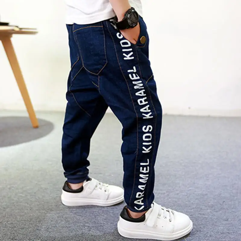 Детские хлопковые брюки с буквенным принтом свободные штаны для мальчиков