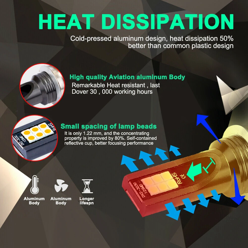 H11 H8 H9 светодиодные противотуманные светильник Conversion Kit Премиум 3000K желтый 350 Вт DRL