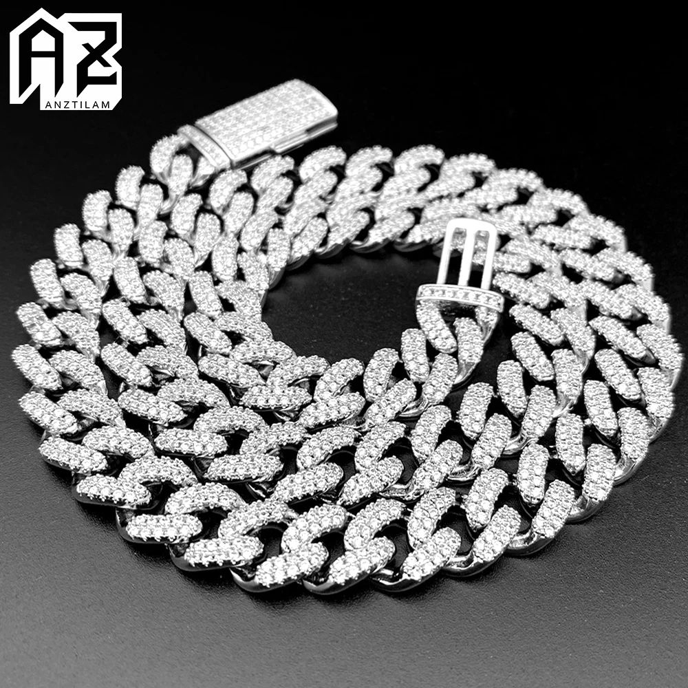 

AZ 10mm High-end Iced Out Necklaces Cuban Link Chain Necklaces for Men Women Hip Hop Bling Zircon Goth Choker Free Shipping