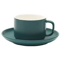 european style ceramic coffee cups and saucer set creativity green black white cup gift office afternoon tea set drinkware a mug
