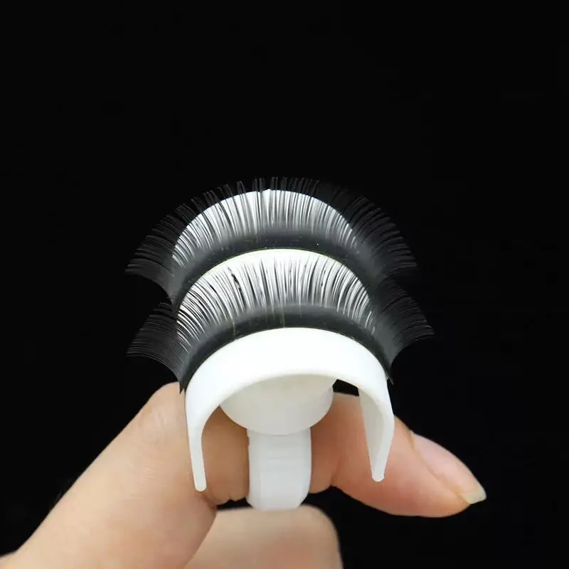 

20 Sets U Shape Lash Device Strips Holder Ring with Glue Plate Adhesive Eyelash Pallet Holder for Eyelash Extension glue ring