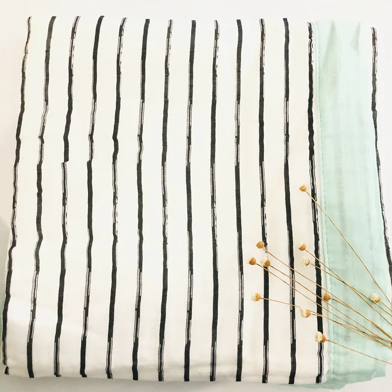 zm strip panda muslin quilt four layer bamboo baby muslin blanket Muslin Tree swaddle better than Aden Anais Baby/Blanket Infant Wrap - Цвет: zm strip