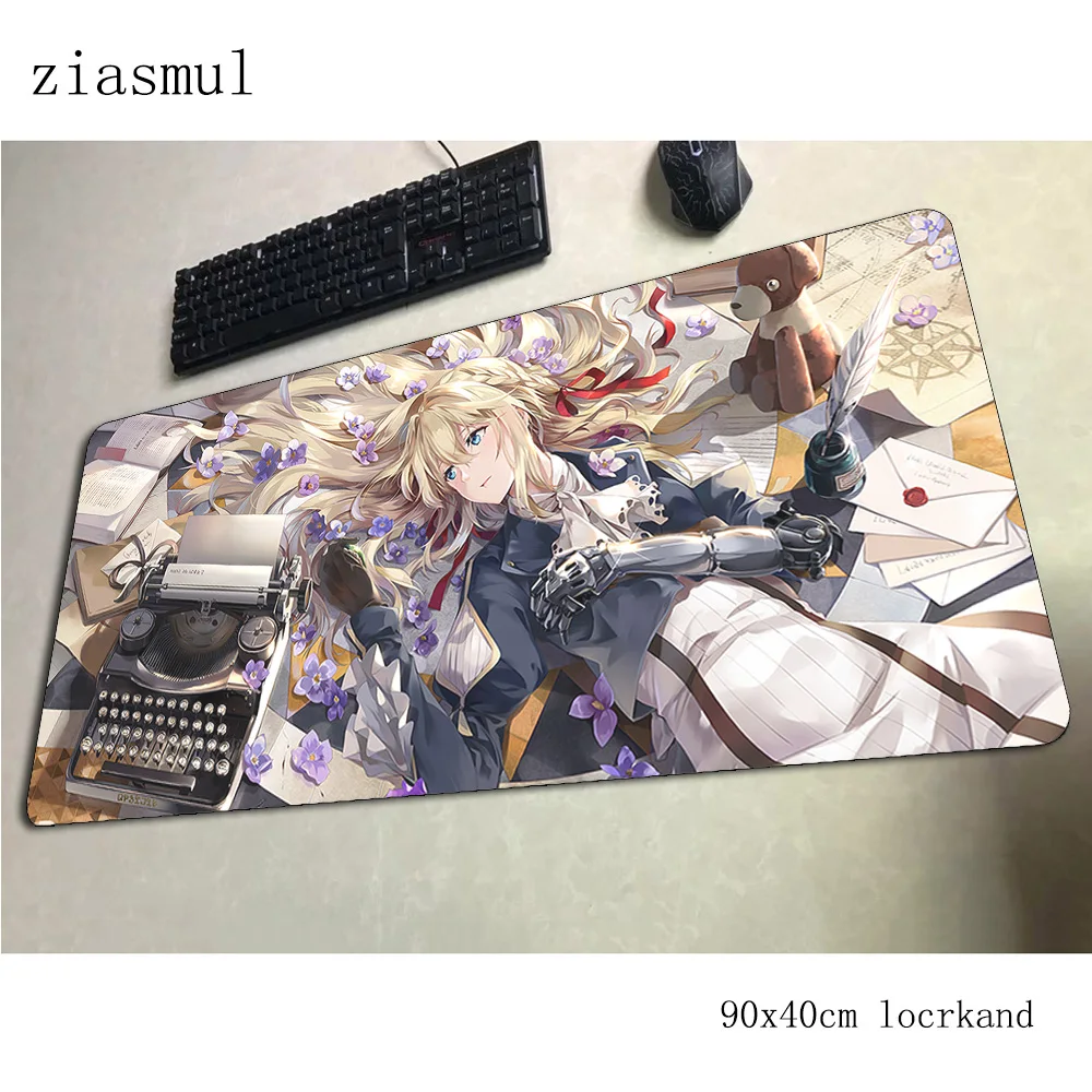 Violet evergarden коврик для мыши 90x40 см, коврики для мыши, аниме, лучший игровой коврик для мыши, геймер, толстые персонализированные коврики для мыши, клавиатура, ПК, коврик