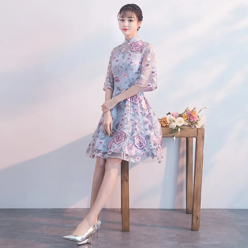 Sexy Chinese Wedding Dress Qipao Mini Cheongsam Fashion Short Green Qi Pao Traditional Women Evening Gown China Bride Traditions |