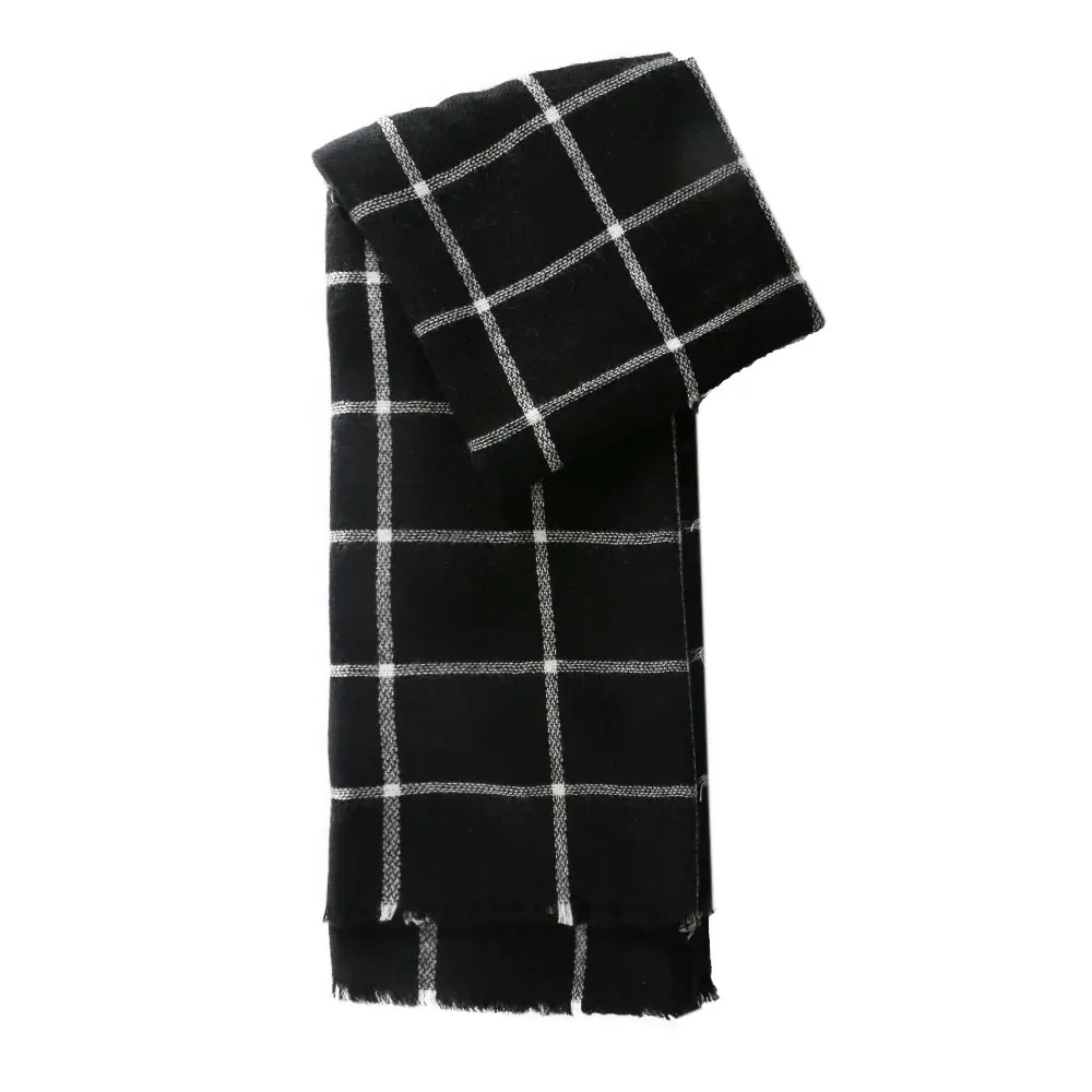 Женский шарф в клетку bufandas mujer черный теплый женские зимние шарфы шали