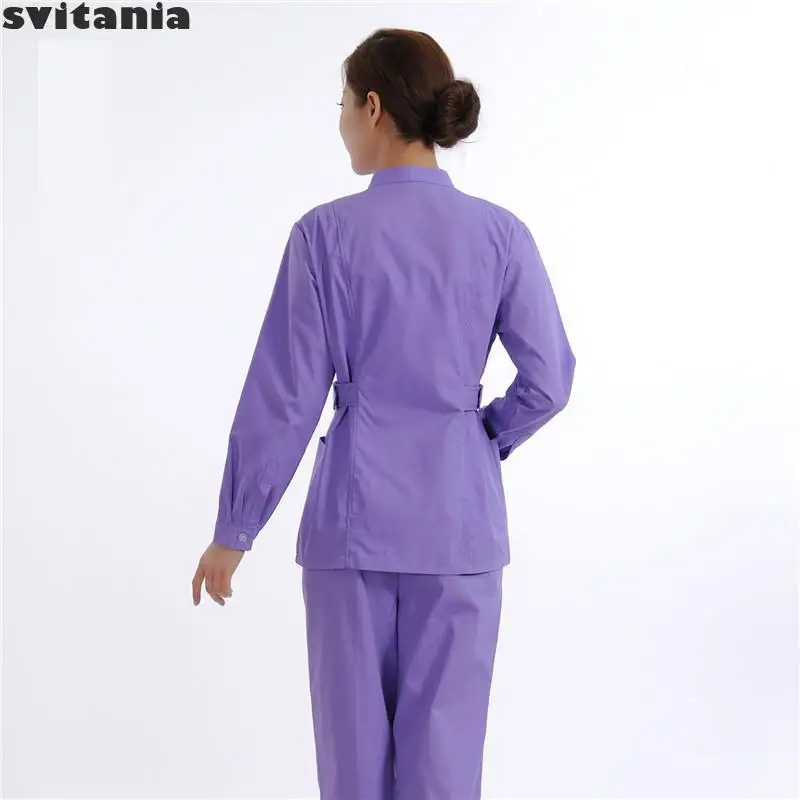 Платье медсестры свитания с длинным рукавом и воротником-стойкой платье