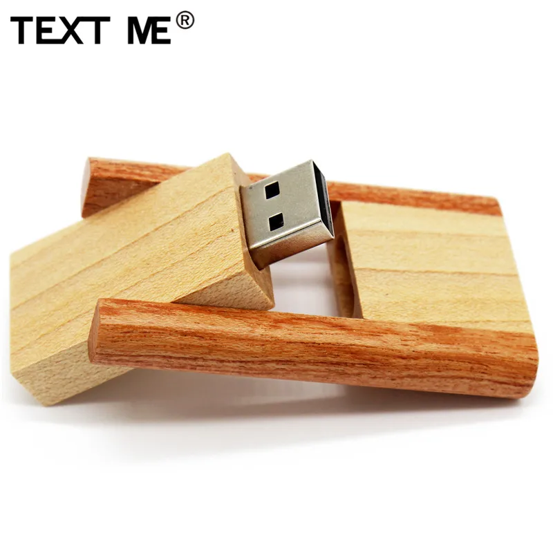 Usb флеш накопитель TEXT ME из карбонизированного бамбука с принтом логотипа usb 2 0 4 ГБ