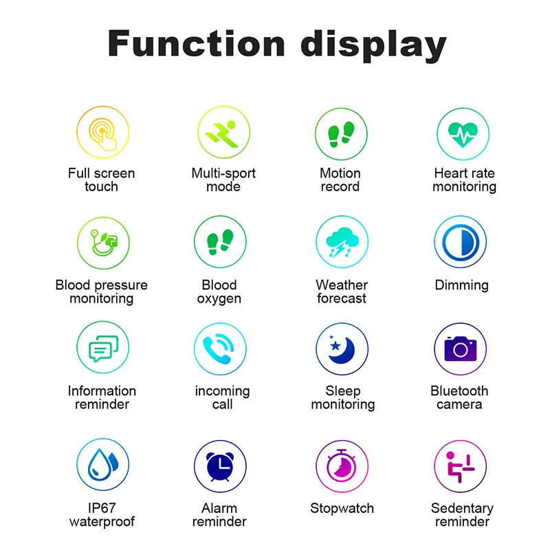 F16 Smart Watch Women 1.54 Inch HD Full Press Sn IP68 Waterproof Heart Rate Monitor Sport Men Smartwatch Black | Электроника