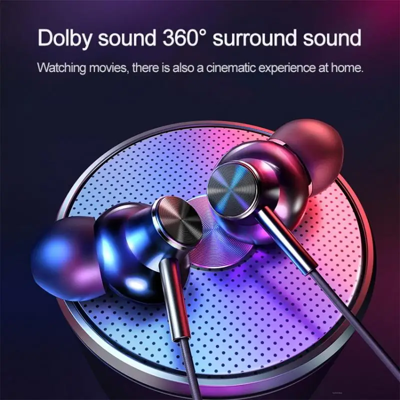 

Metal HiFi Monitor In Ear Heavy Bass Mobile Phone TYPE C Flat Mouth Earplugs Karaoke High Quality Headphones