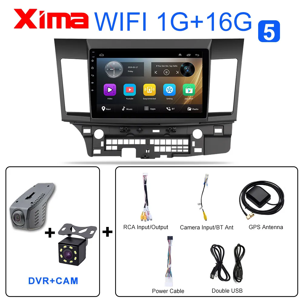 10 Inch 2din Car Android 9.0 Car DVD Player for Mitsubishi Lancer 2008 2009 2010- Car Radio GPS Navigation Multimedia Player - Цвет: RAM 1G YS-DVR-CAM