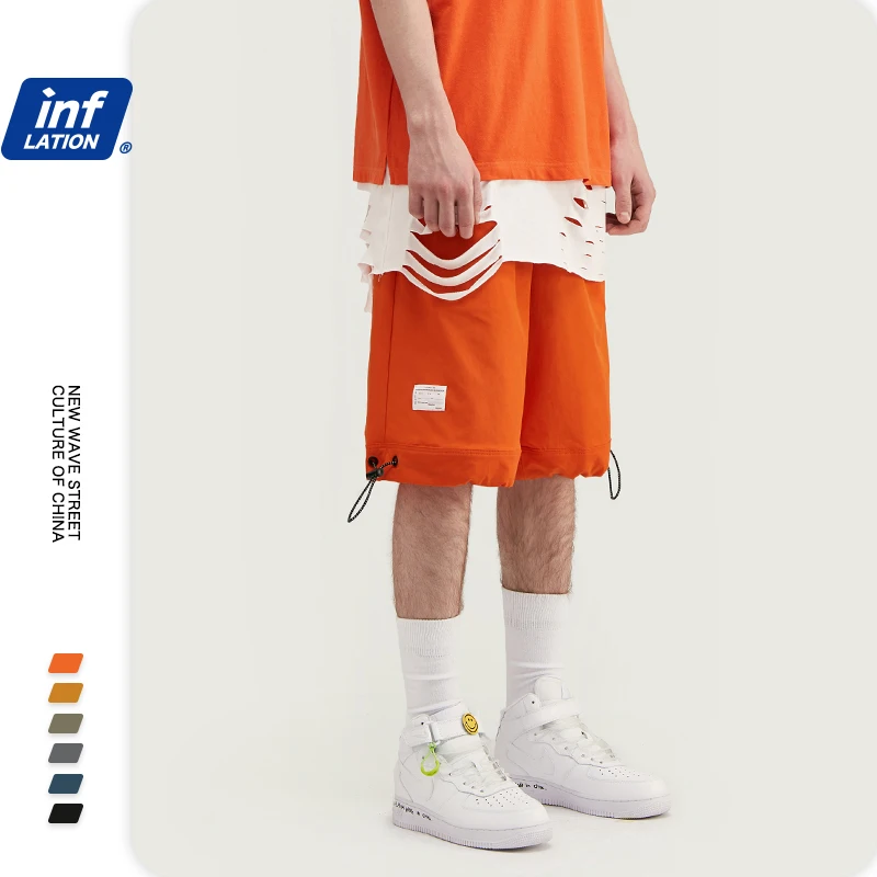 Эластичные мужские шорты на шнурке летние свободные прямые для скейтборда