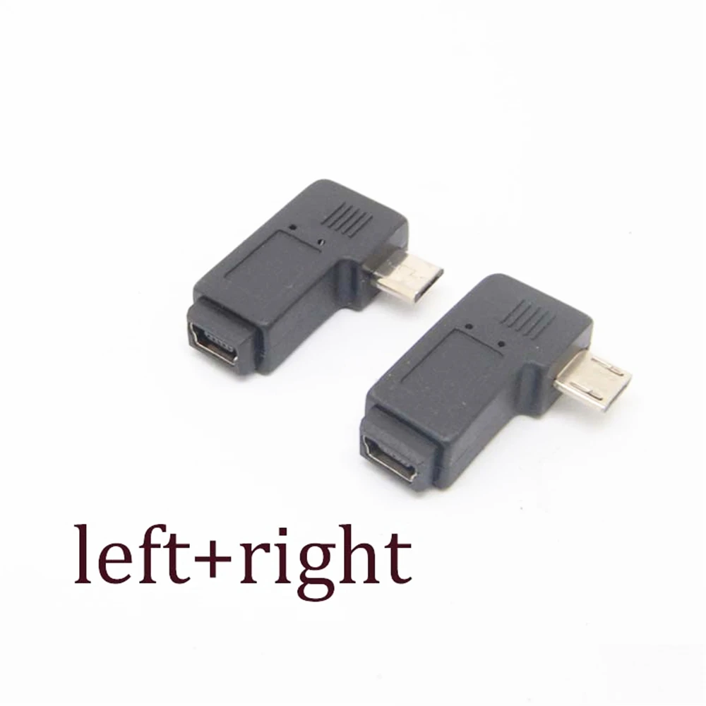 Адаптер Micro USB с прямым углом типа A B штекер для mini Женский Новый адаптер левым 90