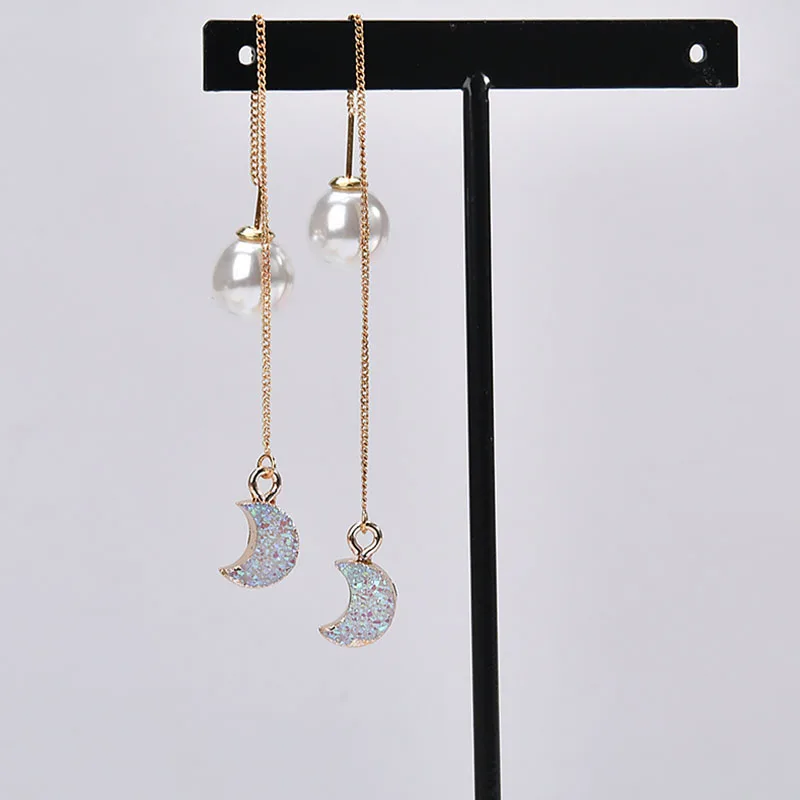 Новая Корейская версия простой иллюзии цвет Луна двойной кулон аксессуары DIY