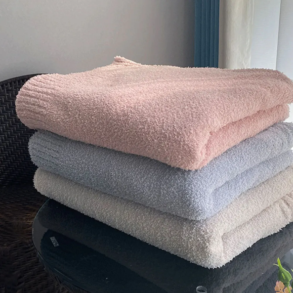 

Nordic Simple Knitting Polyester Solid Color Summer Nap Office Nap Blanket Sofa Leisure Home Decoration Blanket