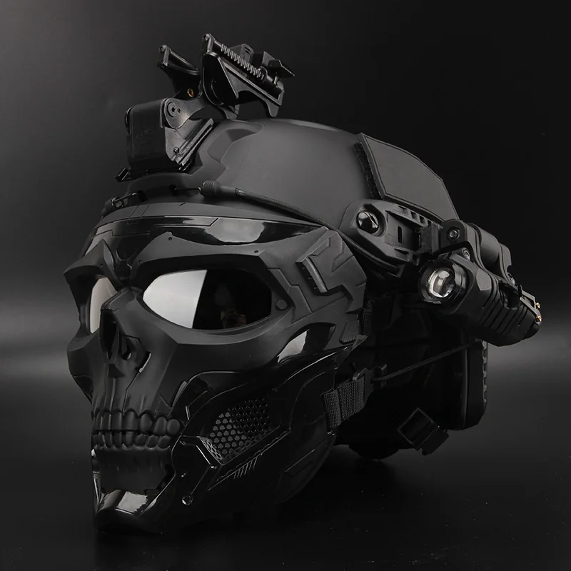 Lightweight Military Tactical Bulletproof Helmet with Skull Mask - Ideal for Painball, Riding, and Bulletproof Protection image 2
