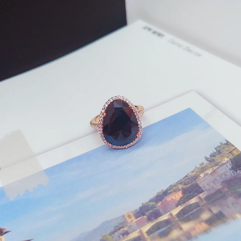 

Shell ring 925 Sterling Silver micro inlaid zircon exquisite fashion personality elegant high-end women