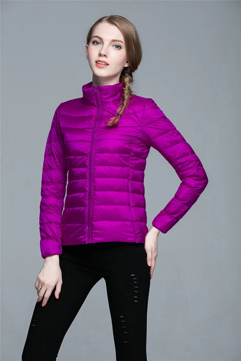 Женское зимнее пальто новинка 2019 ультра светильник пуховик на белом утином пуху