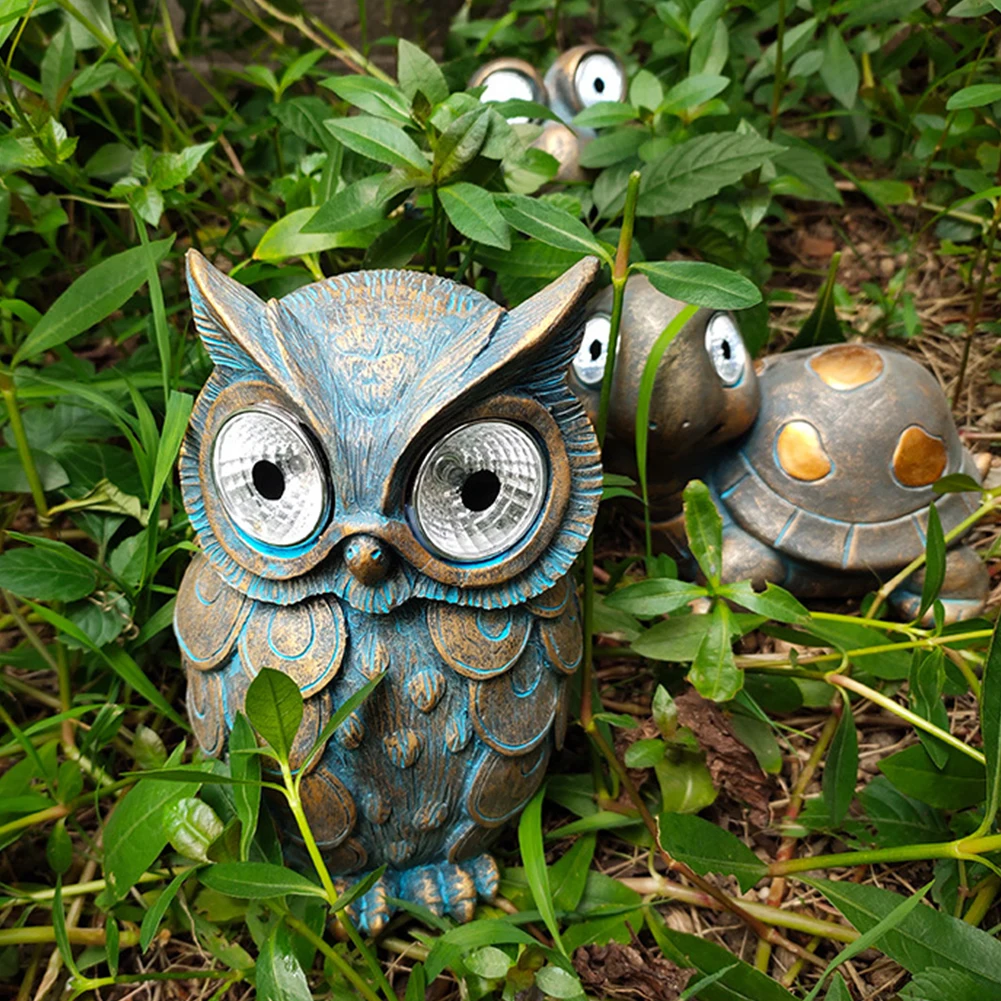 

LED Lamp Animal Shaped Home Outdoor Yard Retro Night Art Craft Lawn Pathway Solar Light Waterproof Resin Patio Garden Ornament