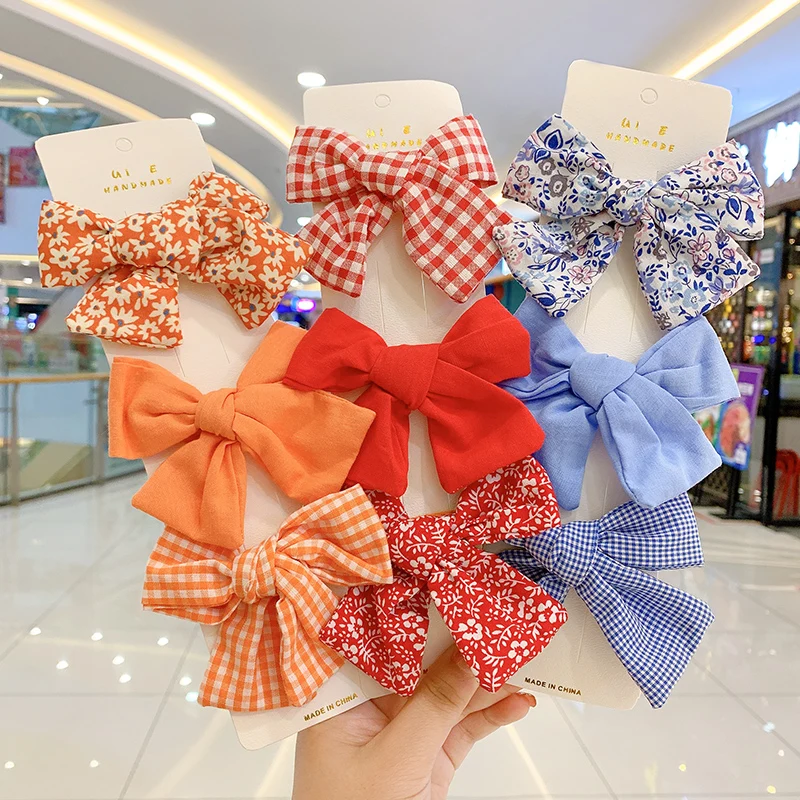 Xwen 3 шт./компл. детские заколки для волос с цветочным бантом маленьких девочек