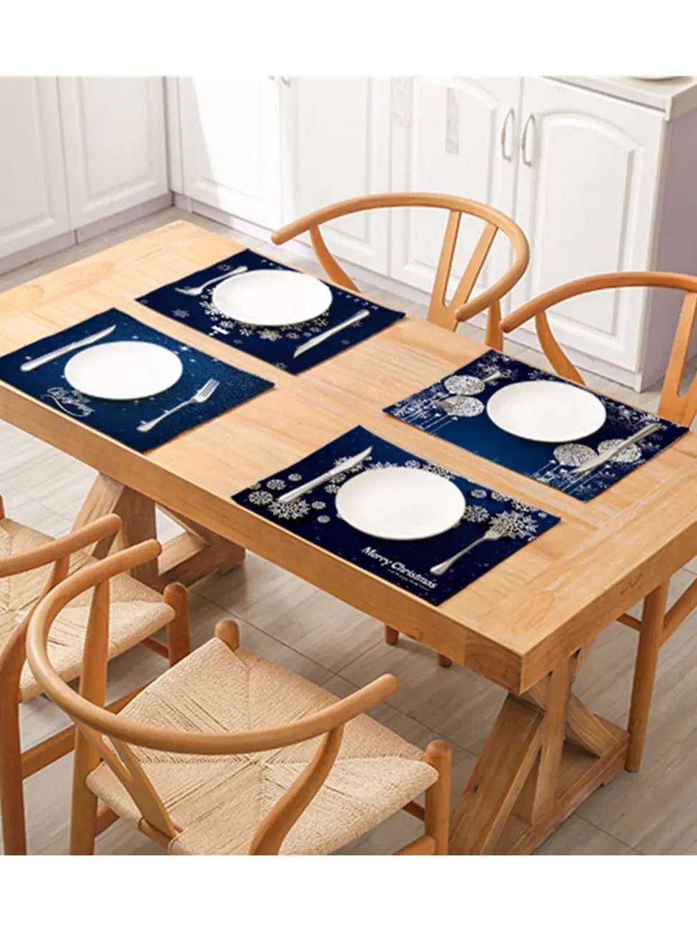 Mesa de mesa de estampado de santa algodón Mat de la mesa occidental Mesa de placemat Mesa decorativa Mesa de mesa de estampado de santa algodón Mat de la mesa occidental Mesa de placemat Mesa decorativa