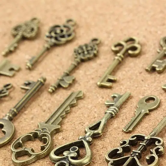 13 шт. DIY старинная бронзовая цепочка для ключей винтажная подвеска металлические