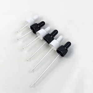 100 шт. черно-белая пластиковая крышкастеклянная крышка капельницы Прозрачная крышка 18 мм шейка 5  100 мл бутылки для масла Универсальный стандартный размер