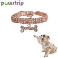 pet dog necklace adjustable dog cat rhinestone zircon bone shaped collar jewelry luxury diamond high end pet collar dog supplies