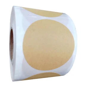 Умная наклейка, 500 шт. в рулоне, коричневая натуральная крафт-бумага, точечные наклейки, 50,8 мм, круглые, цветные этикетки для кодирования