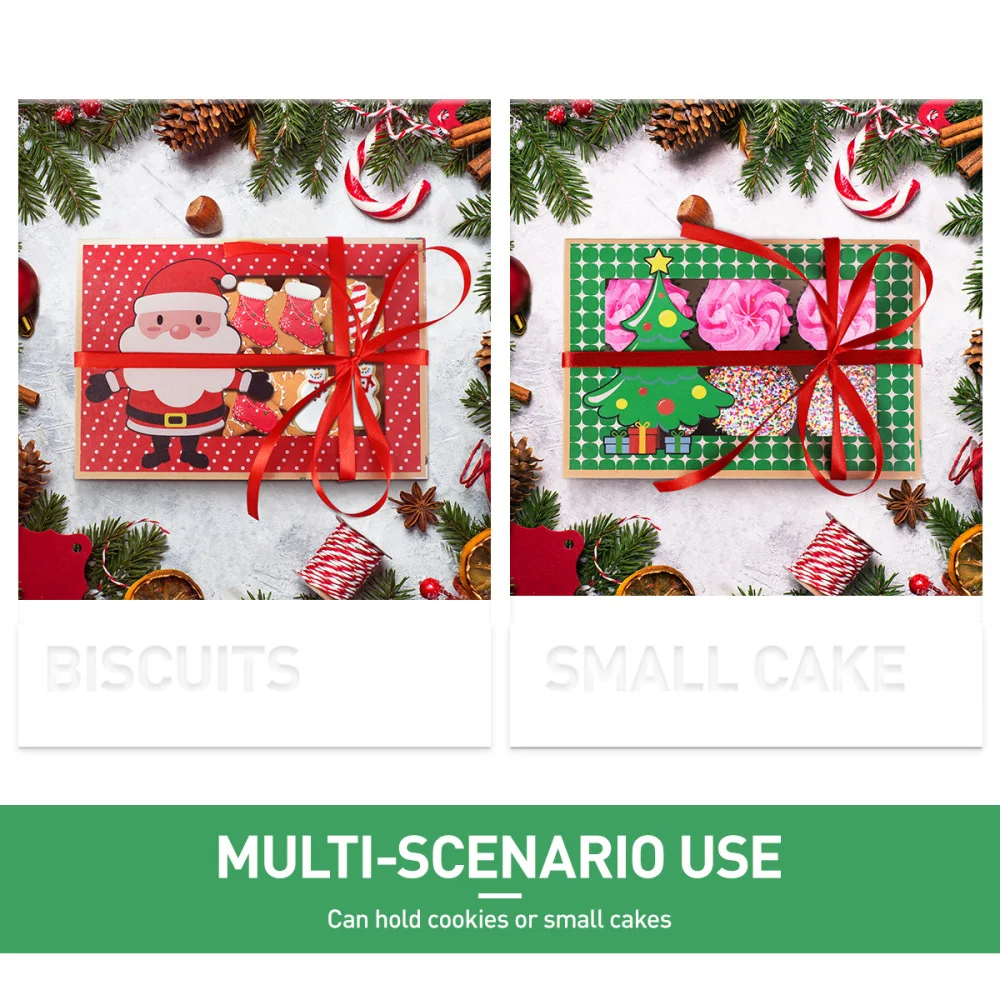 Hemoton 12 шт рождественские коробки для печенья портативные конфеты выпечки кексов