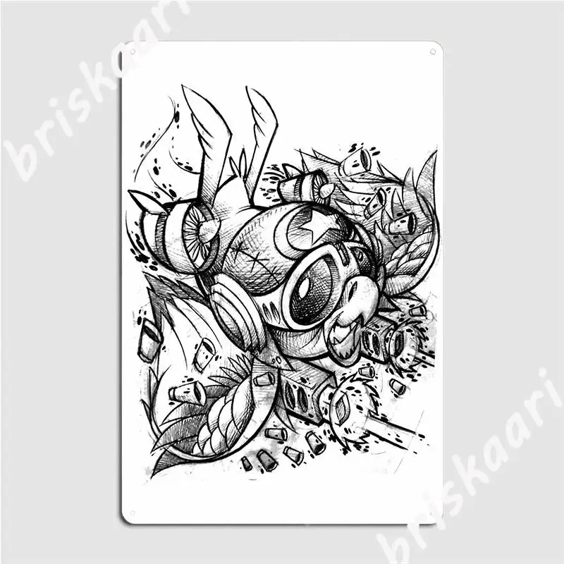 

War Bird Doodle Metal Plaque Poster Wall Pub Party Retro Mural Painting Tin Sign Poster