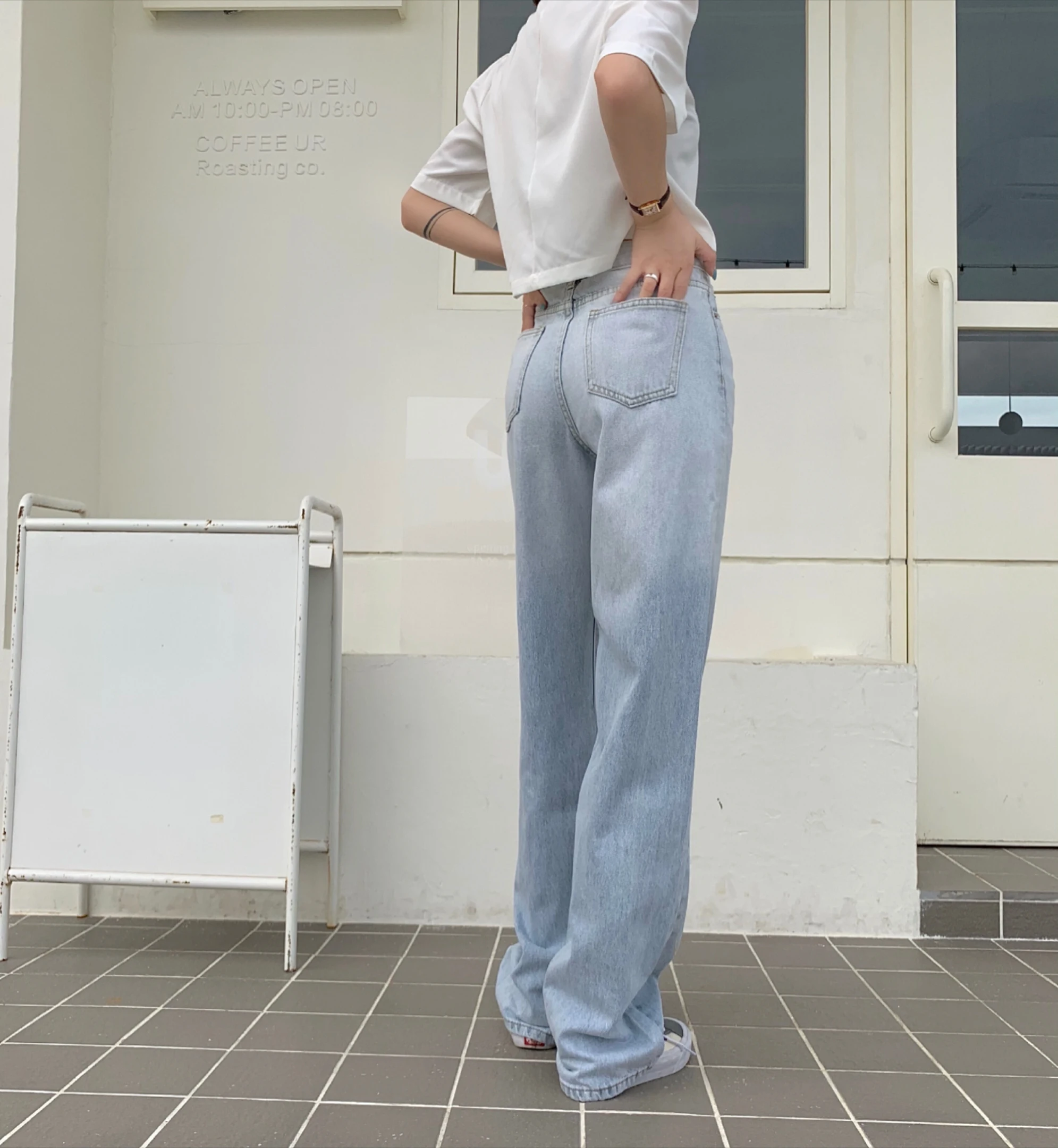 

Suitlionbutf 2020 Autumn Korean Gradient Straight Long Jeans Women High Waist Boyfriend Denim Pants Spodnie Damskie EGirl Jeans